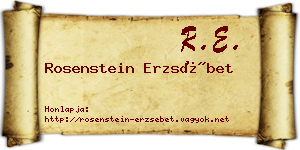Rosenstein Erzsébet névjegykártya